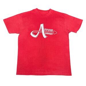 Vintage 1986 Arrow Schnapps Liquor Promo T-Shirt Red Single Stitch Size Medium